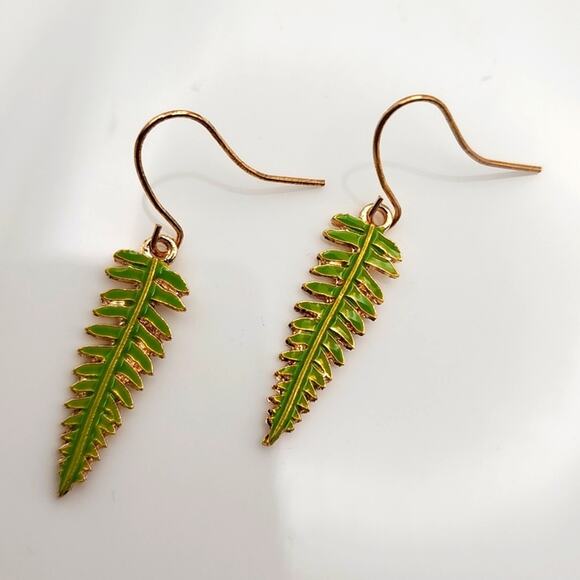Tropical Boho Leaf Earrings - Picture 2 of 5